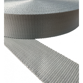 Synthetic belt, narrow fabric, webbing tape in 50mm width and Grey Color
